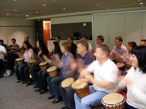 Macquarie Bank Business Services Division Global Leadership Team Conference interactive entertainment drumming Sydney